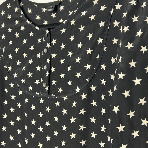 J. Crew Star Print Ruffle Detail Silk Dress Size 10 - Picture 4 of 9